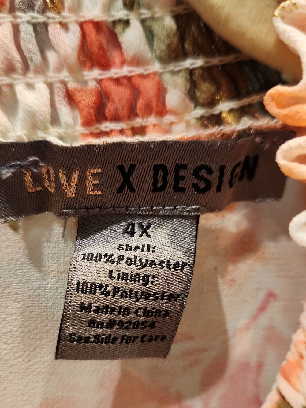 Like New Cond Love By Design Floral Tiered Midi Dress Peach, Olive, Cream Sz  4X - Picture 2 of 8